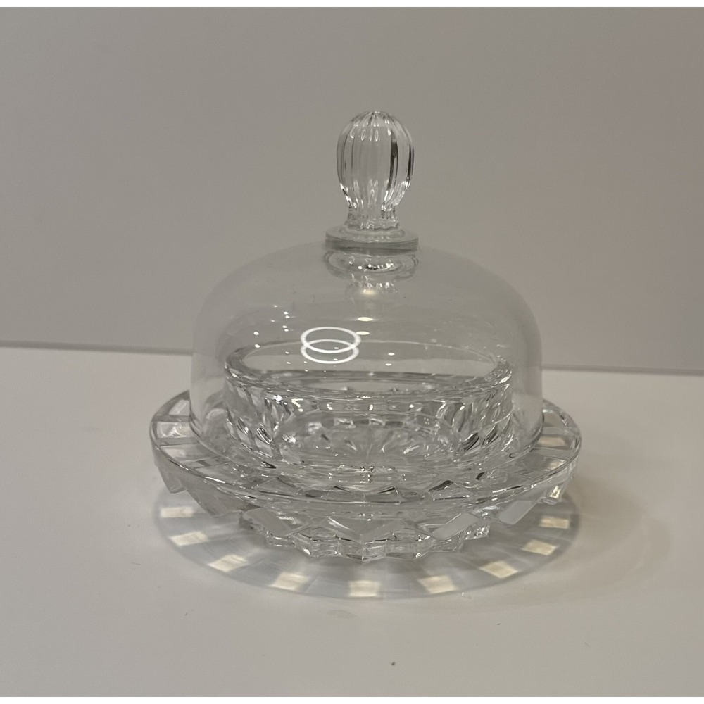 Mikasa Crystal Covered Salina Condiment Dish Size 3-1/2" Tall 3-1/2" Dia